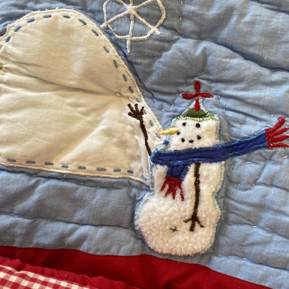 COPY - Pottery Barn Kids Quilted Textured Bumper WINTER WONDERLAND Hard to Find - Picture 6 of 11